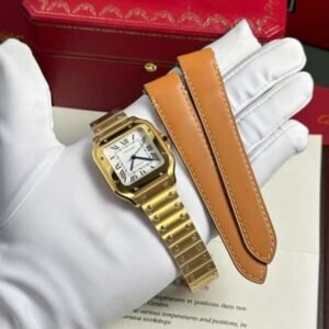 Cartier Santos Womens White Dial Best Replica Watch BV Factory 35.2mm