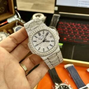 Patek Philippe Replica Watches Nautilus 5719 Full Diamonds PPF 40mm