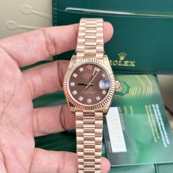 Rolex Women's DateJust Chocolate Dial Oyster Strap Rep 11 31mm