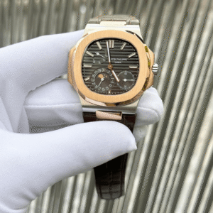 Patek Philippe Nautilus 5712 Rose Plated Leather Strap 40mm